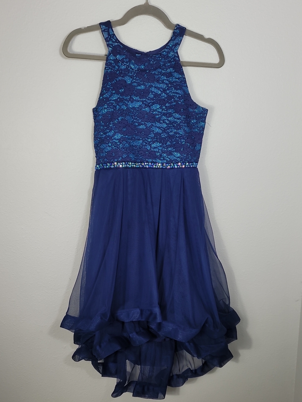 Xtraordinary Girls Blue Sequin Tulle Formal Dress Size 14